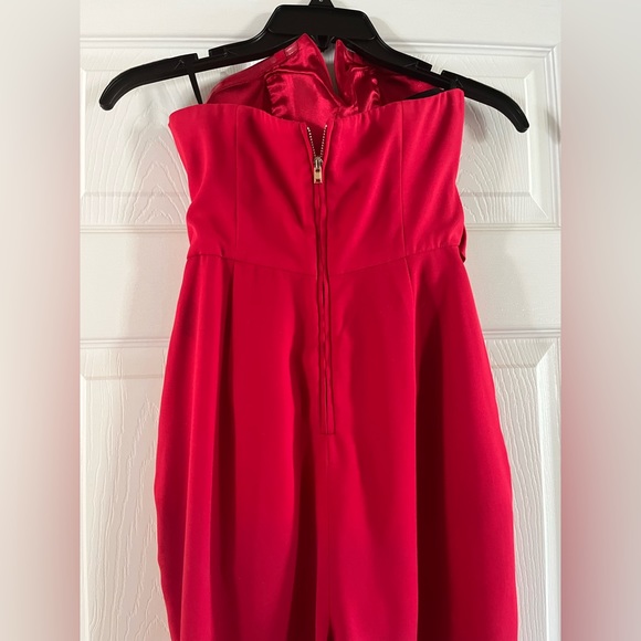 RED HOT Bebe Strapless Jumpsuit - Picture 7 of 7